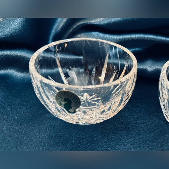 Set of 2 Waterford Crystal Condiment Set - Two Bowls 3 in Diameter NEW in Box - Picture 15 of 16